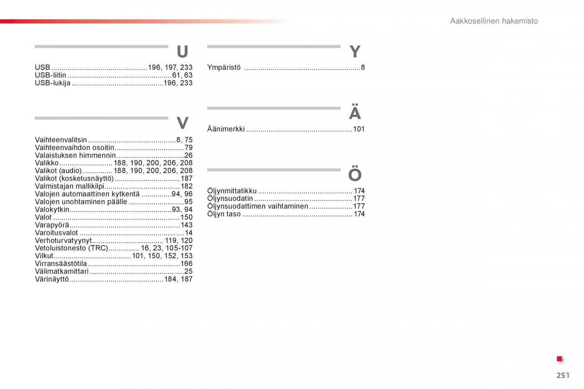 Citroen C1 II 2 omistajan kasikirja / page 253