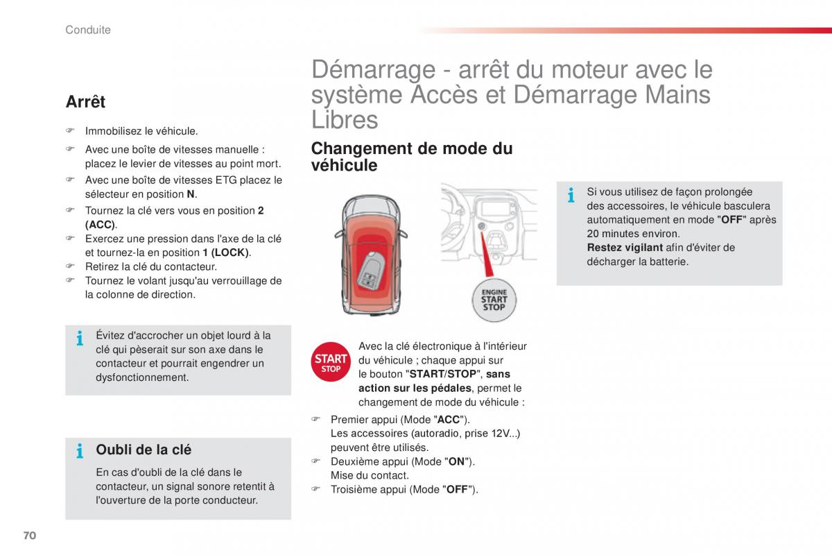 Citroen C1 II 2 manuel du proprietaire / page 72