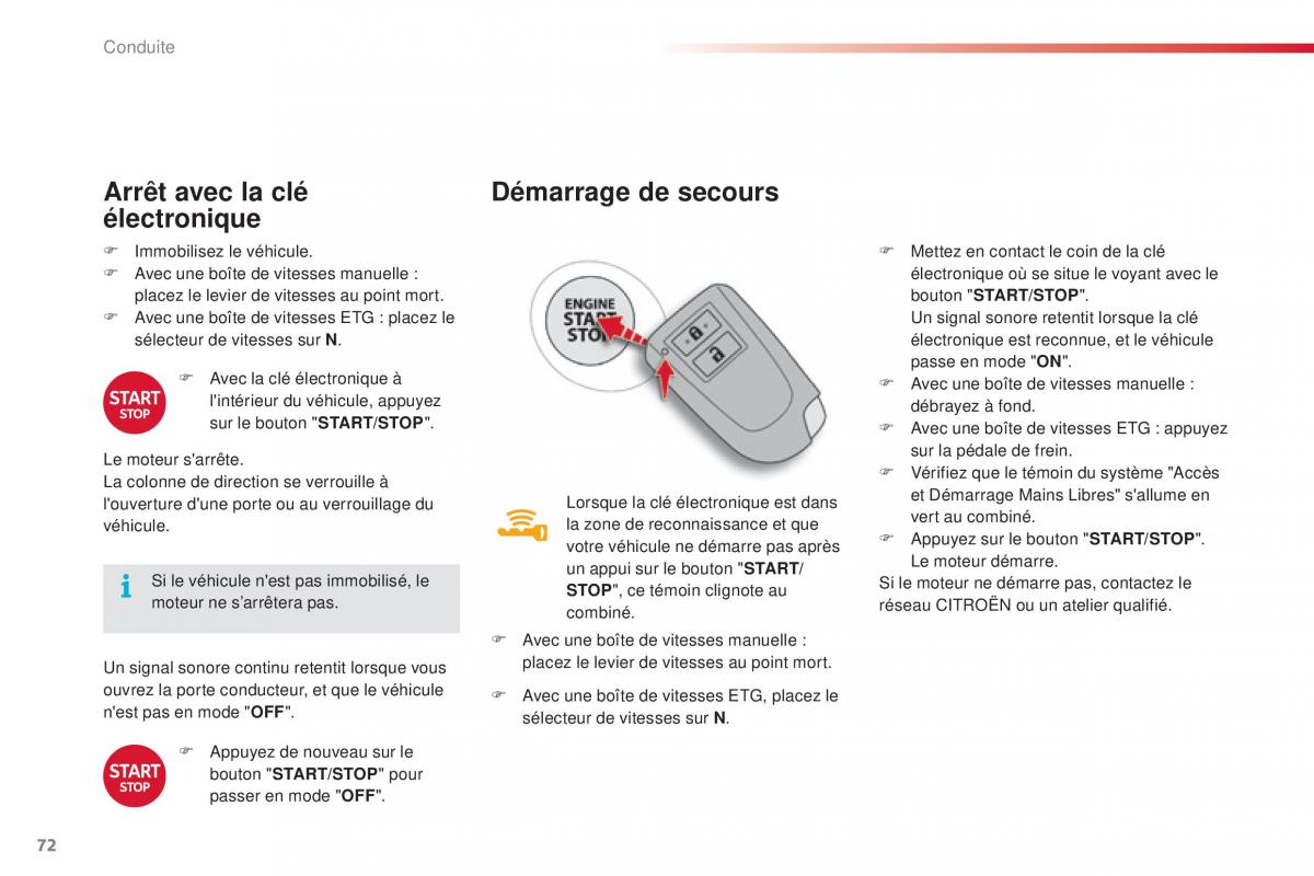 Citroen C1 II 2 manuel du proprietaire / page 74