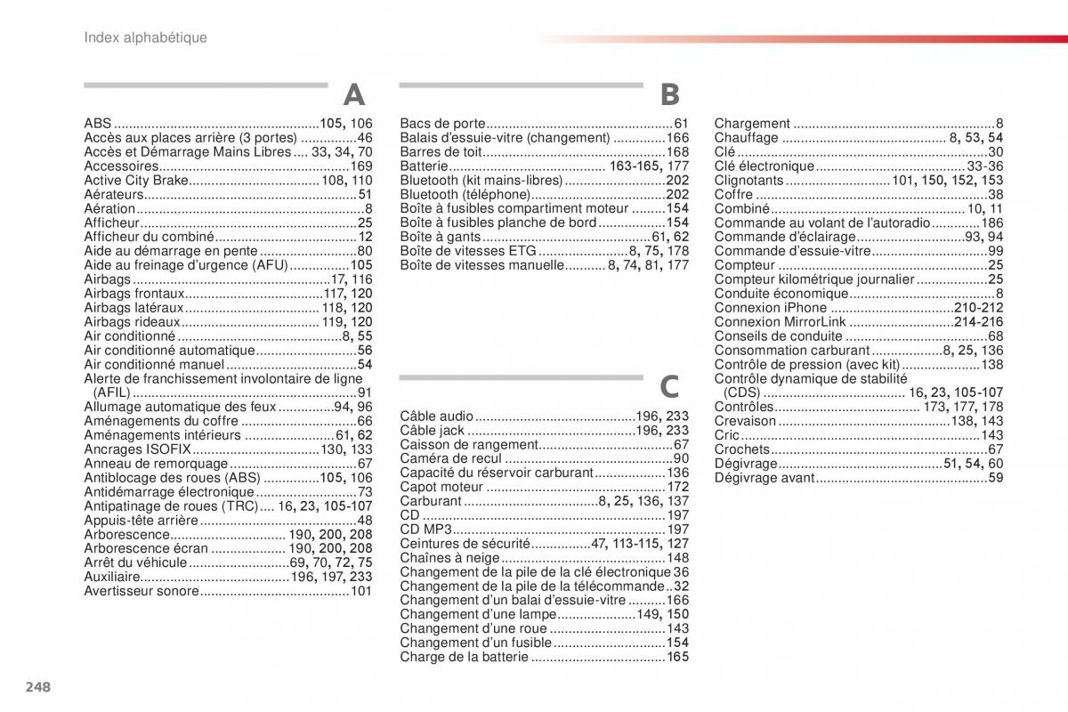 Citroen C1 II 2 manuel du proprietaire / page 250