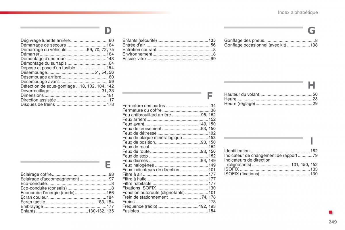 Citroen C1 II 2 manuel du proprietaire / page 251