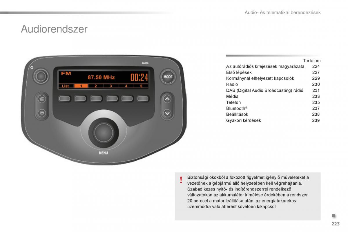 Citroen C1 II 2 Kezelesi utmutato / page 225