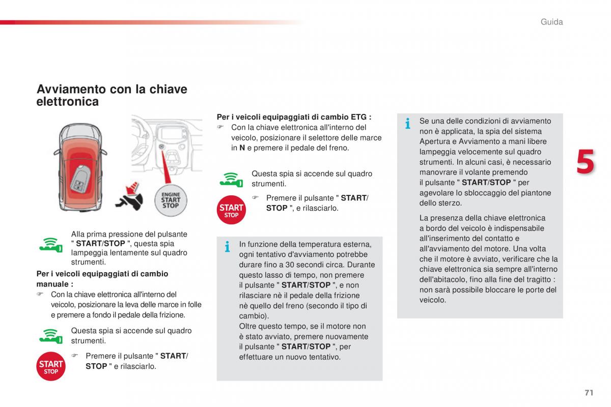 Citroen C1 II 2 manuale del proprietario / page 73