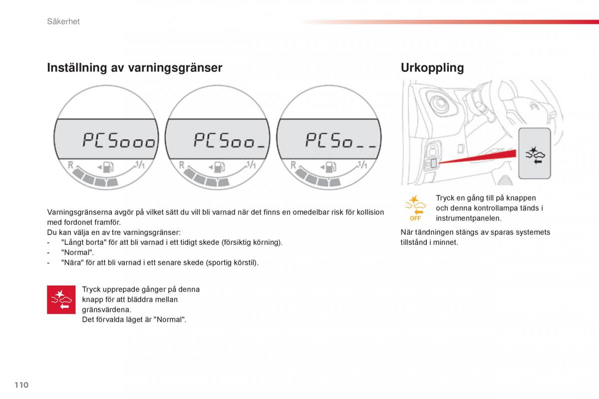 Citroen C1 II 2 instruktionsbok / page 112