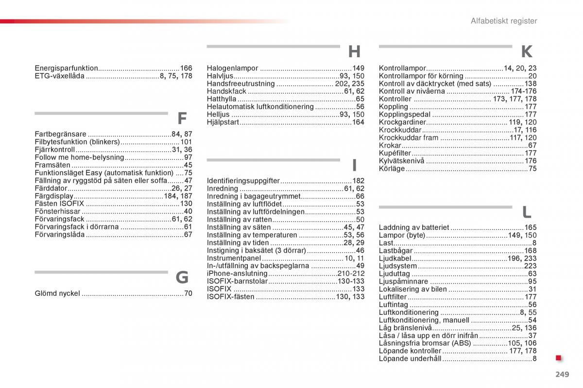 Citroen C1 II 2 instruktionsbok / page 251