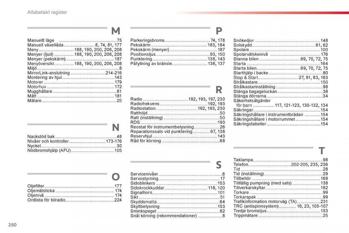 Citroen C1 II 2 instruktionsbok / page 252