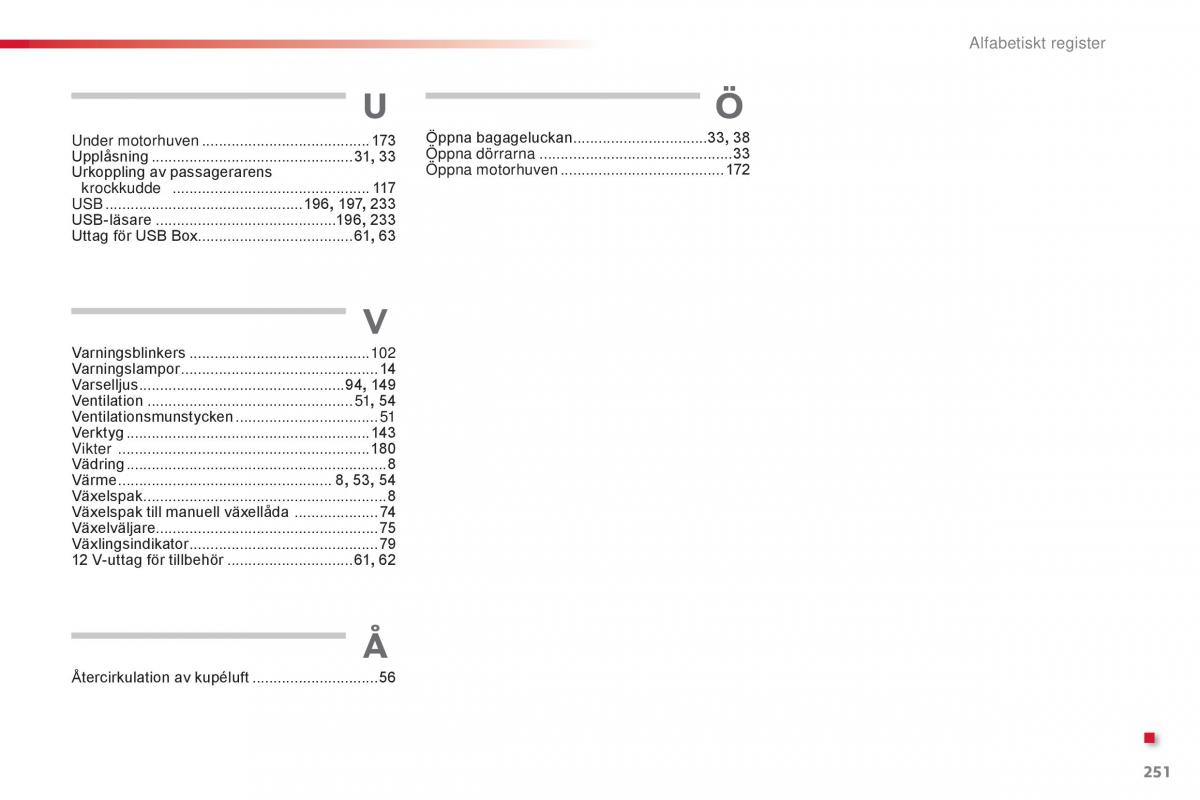 Citroen C1 II 2 instruktionsbok / page 253