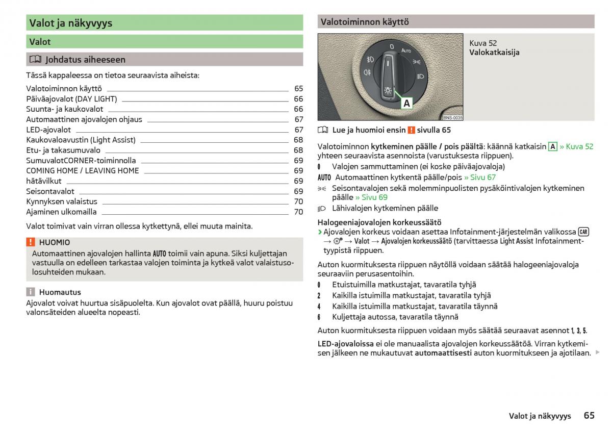 Skoda Kodiaq omistajan kasikirja / page 67