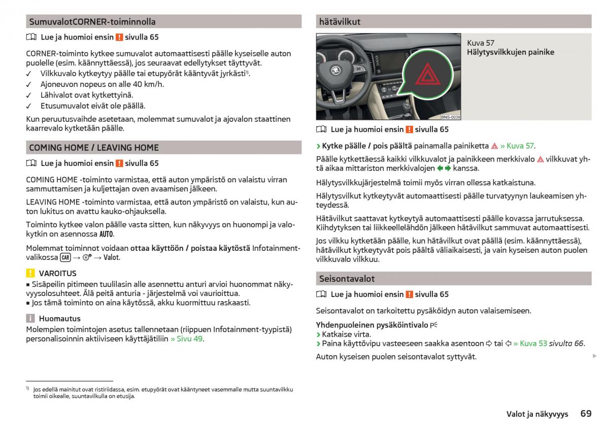 Skoda Kodiaq omistajan kasikirja / page 71