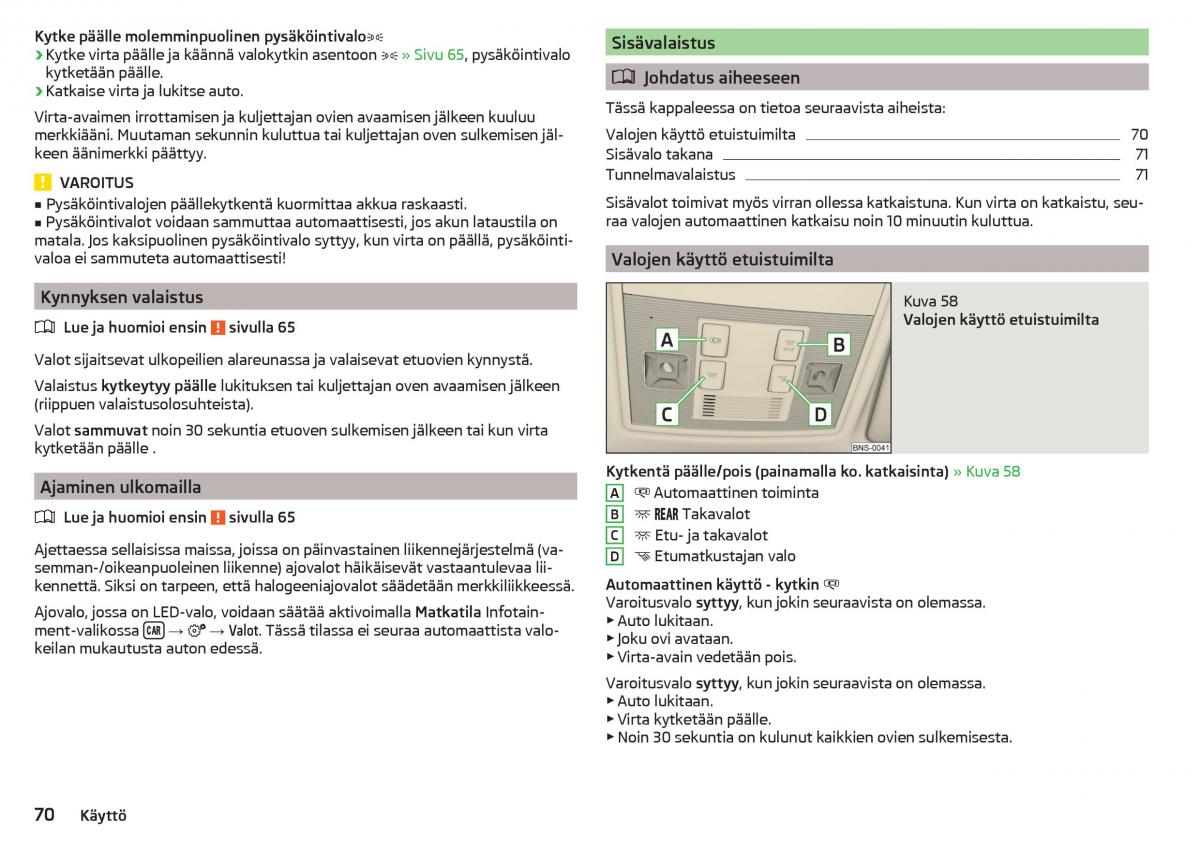 Skoda Kodiaq omistajan kasikirja / page 72