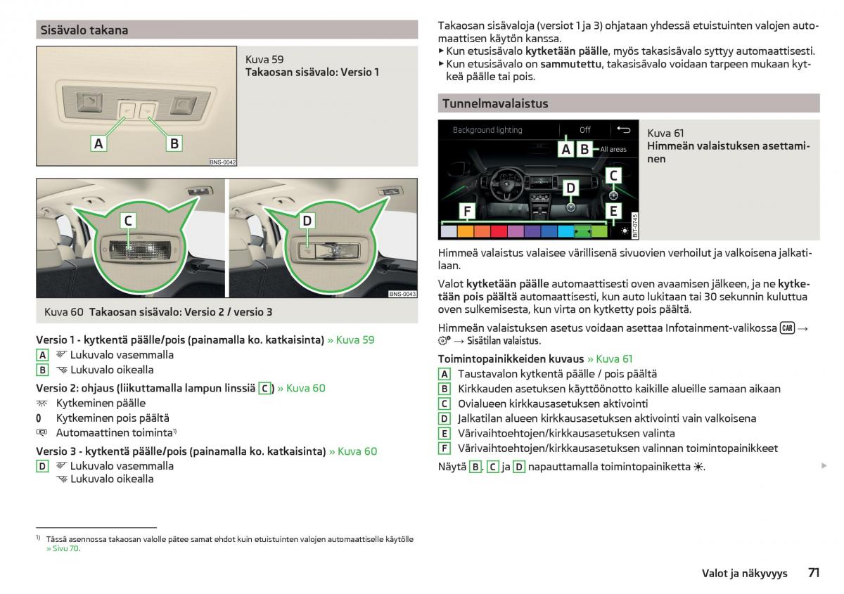 Skoda Kodiaq omistajan kasikirja / page 73