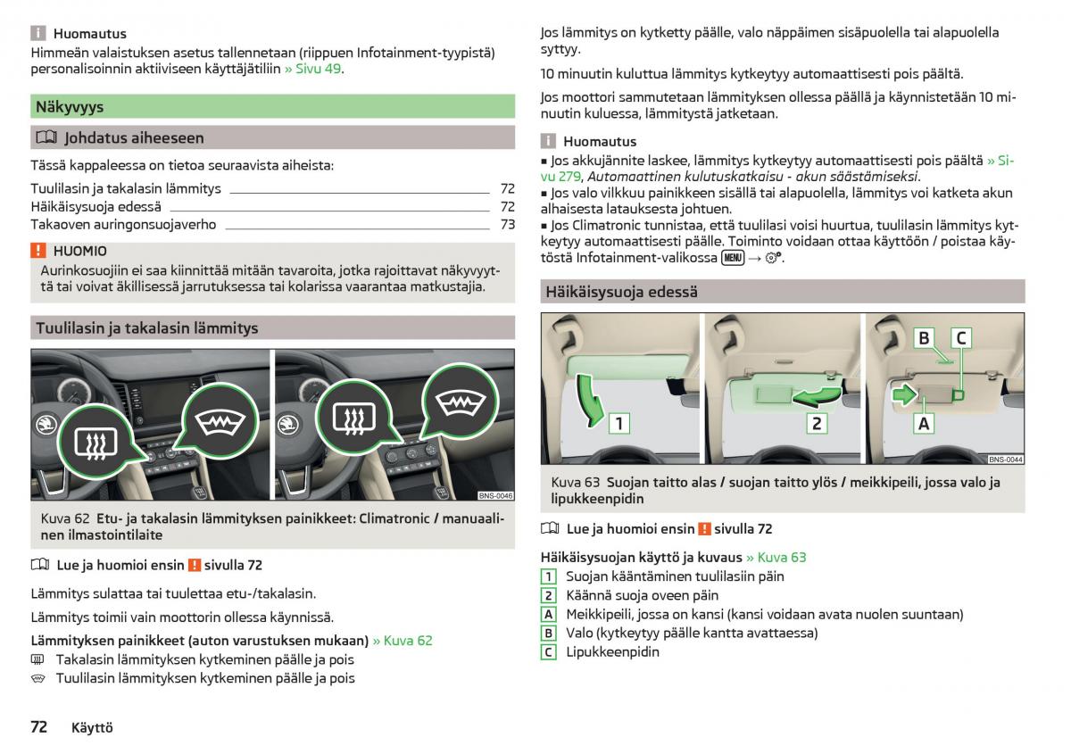 Skoda Kodiaq omistajan kasikirja / page 74