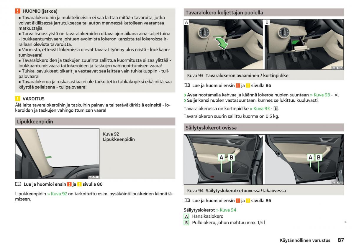 Skoda Kodiaq omistajan kasikirja / page 89