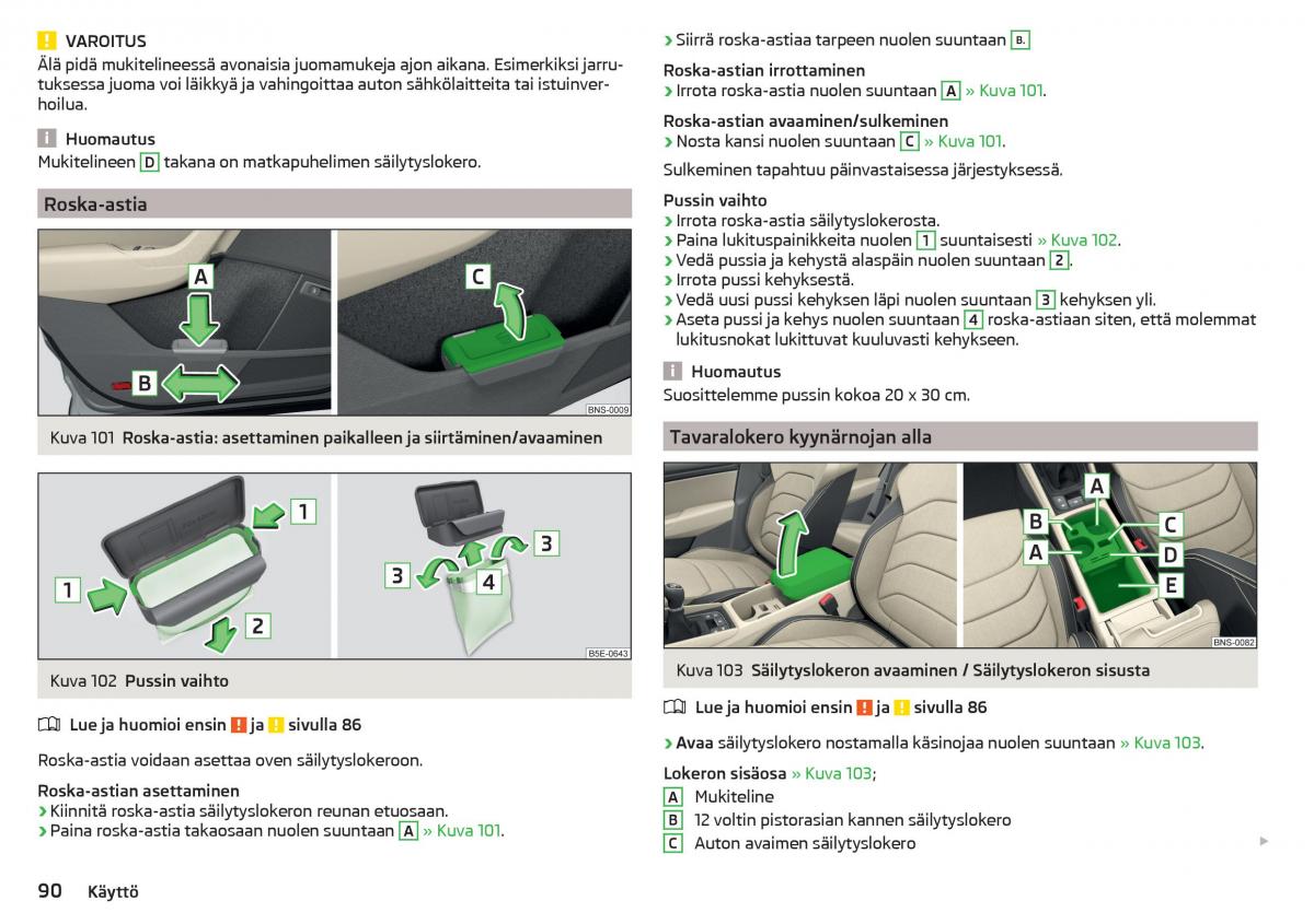 Skoda Kodiaq omistajan kasikirja / page 92