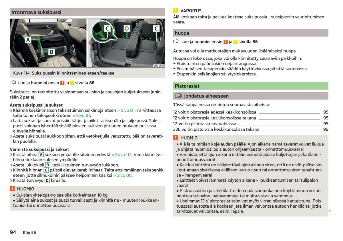 Skoda Kodiaq omistajan kasikirja / page 96