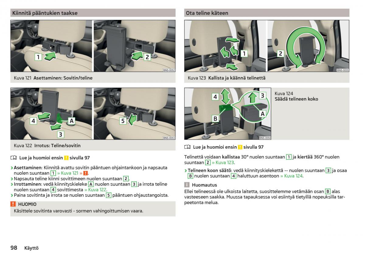 Skoda Kodiaq omistajan kasikirja / page 100