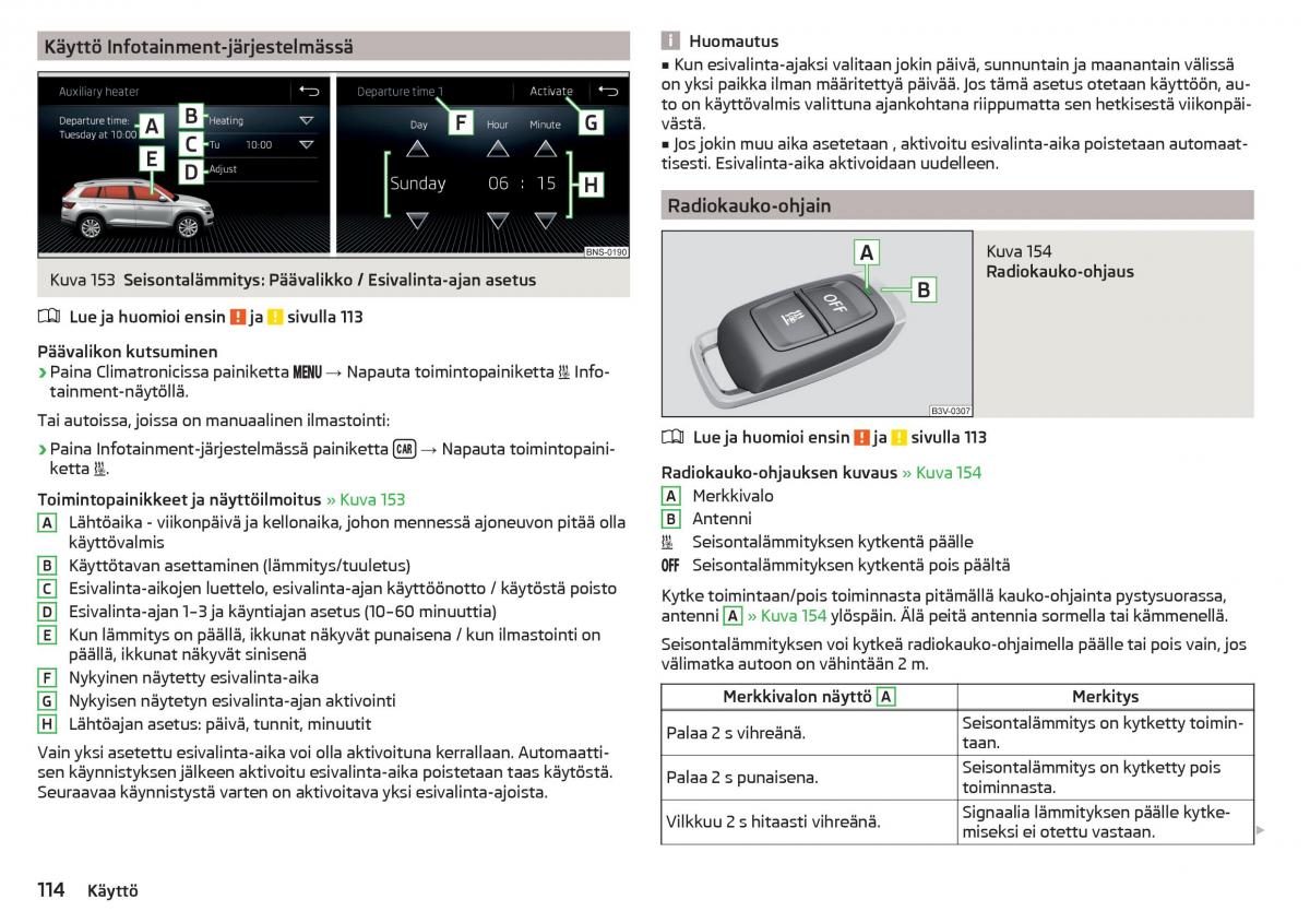 Skoda Kodiaq omistajan kasikirja / page 116