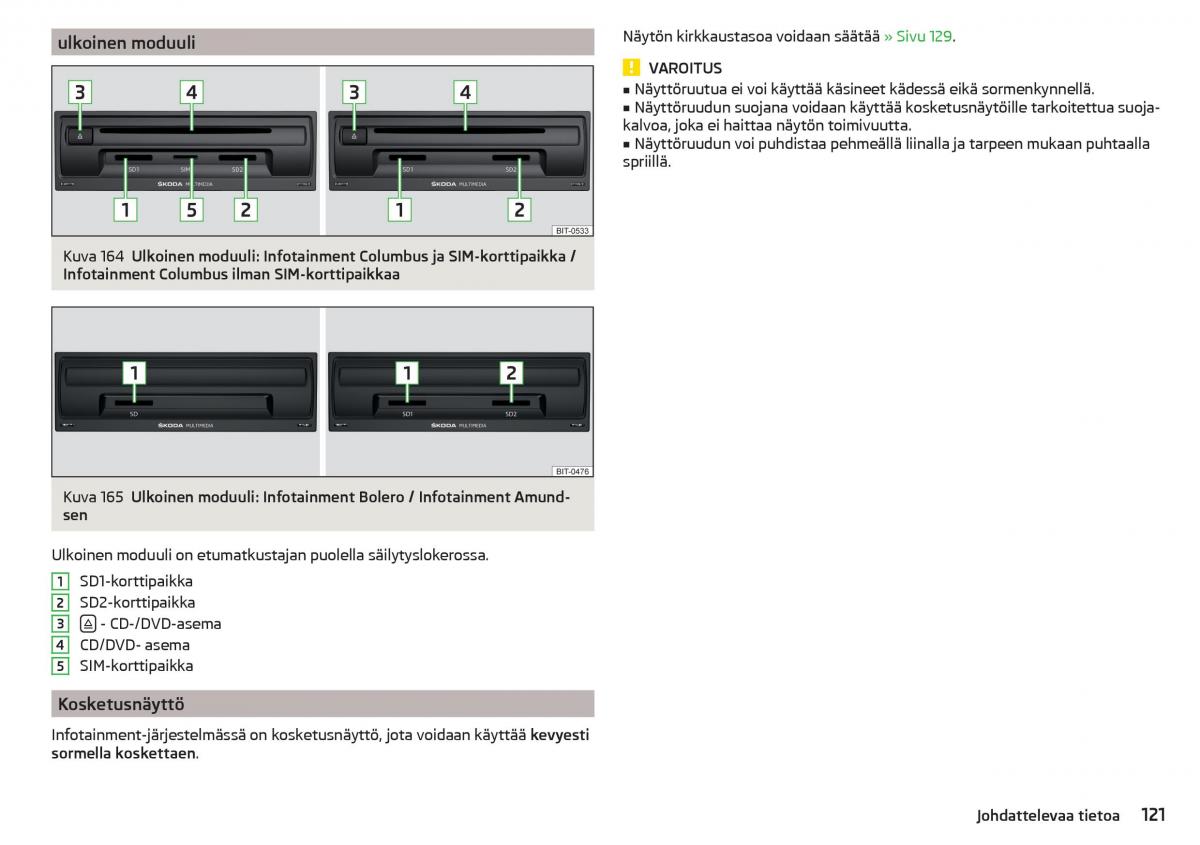 Skoda Kodiaq omistajan kasikirja / page 123