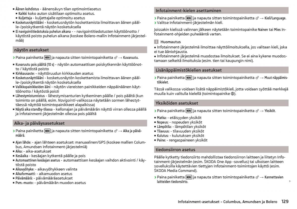 Skoda Kodiaq omistajan kasikirja / page 131