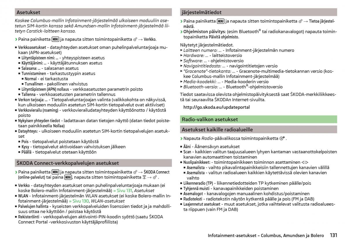 Skoda Kodiaq omistajan kasikirja / page 133