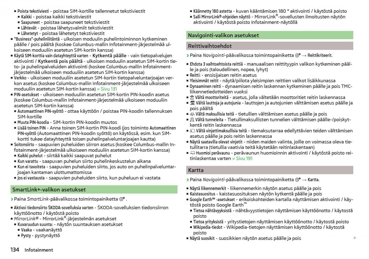 Skoda Kodiaq omistajan kasikirja / page 136