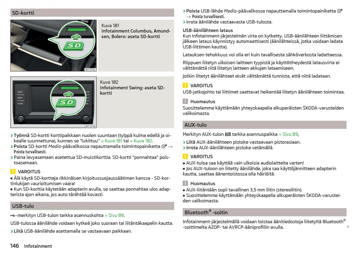 Skoda Kodiaq omistajan kasikirja / page 148