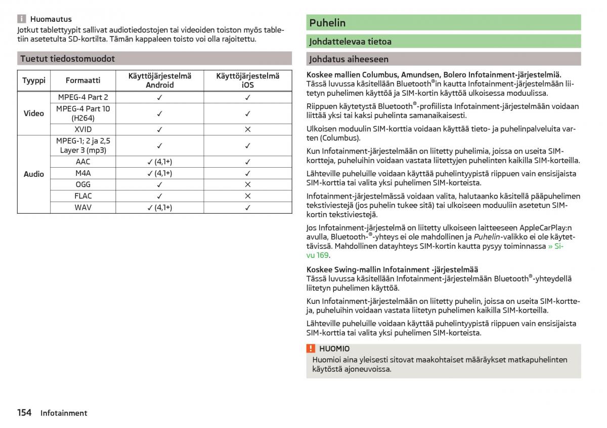 Skoda Kodiaq omistajan kasikirja / page 156