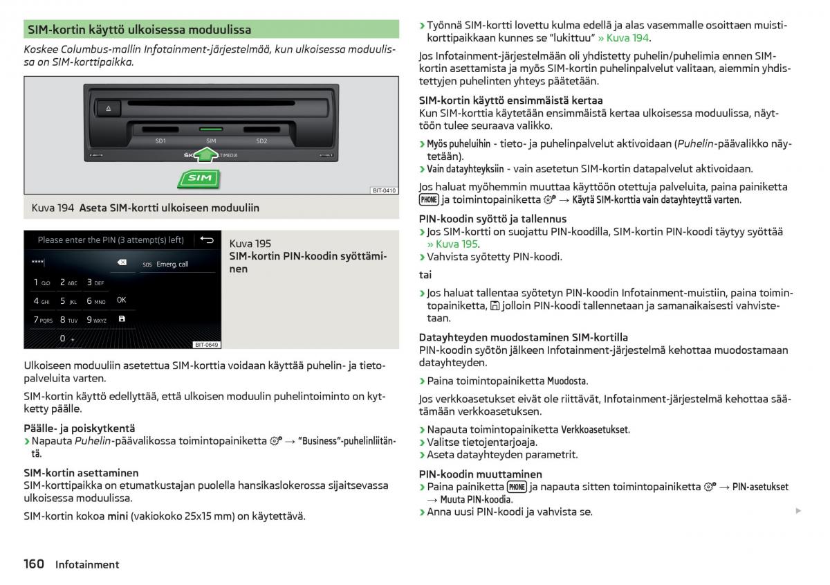 Skoda Kodiaq omistajan kasikirja / page 162