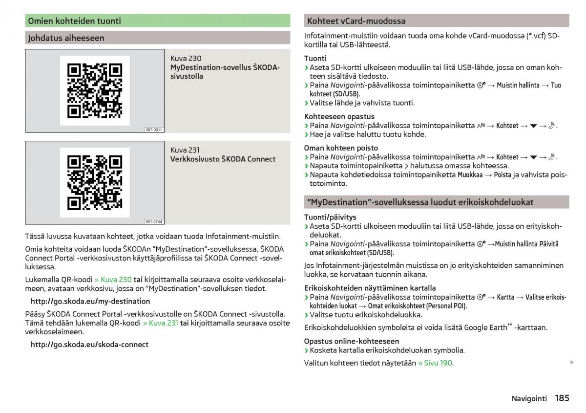 Skoda Kodiaq omistajan kasikirja / page 187