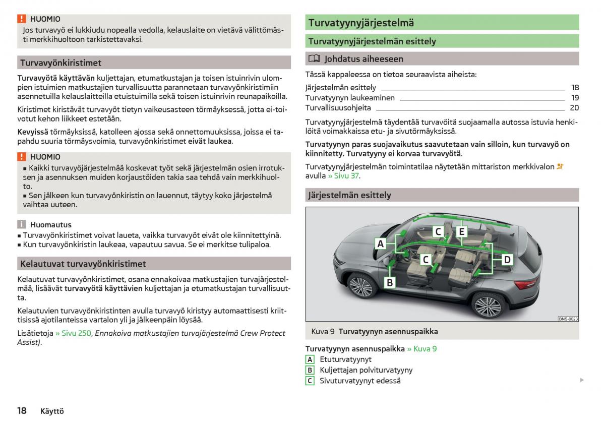 Skoda Kodiaq omistajan kasikirja / page 20