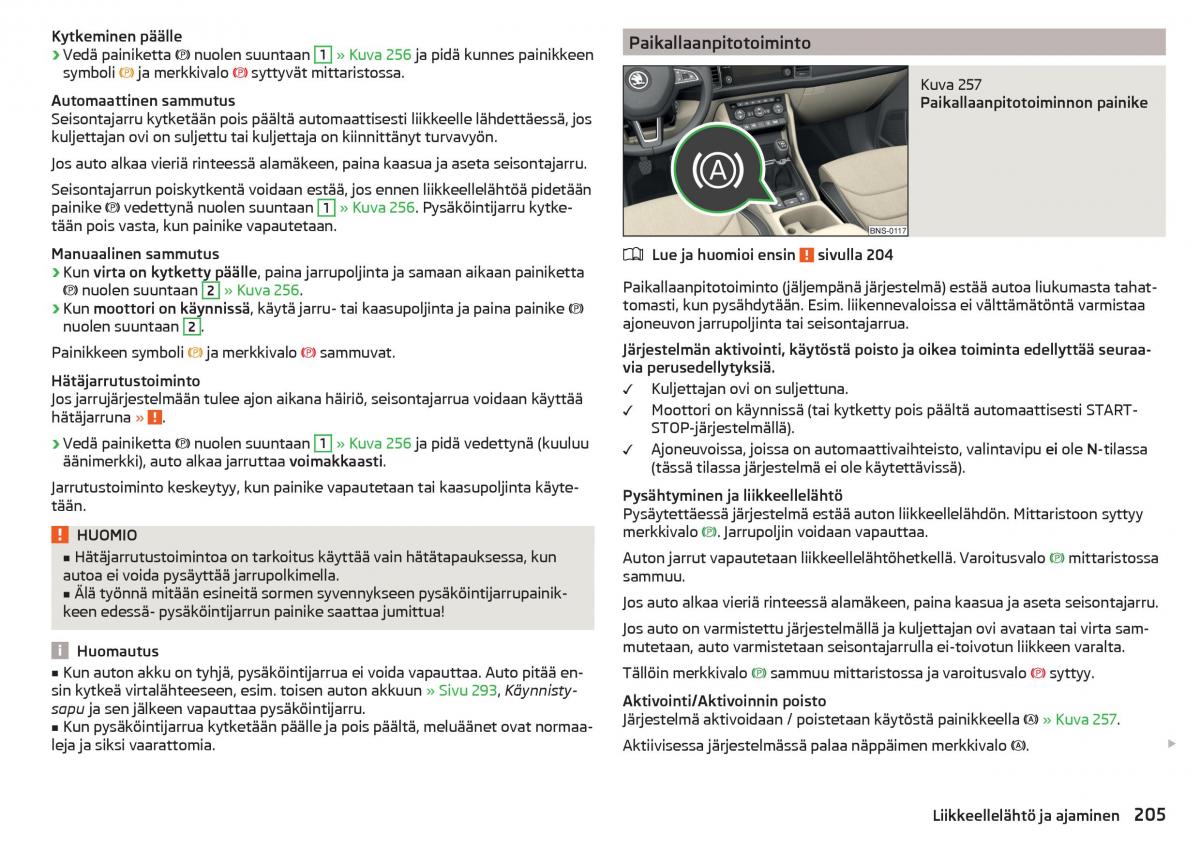 Skoda Kodiaq omistajan kasikirja / page 207