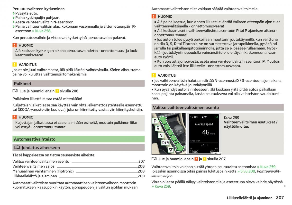 Skoda Kodiaq omistajan kasikirja / page 209