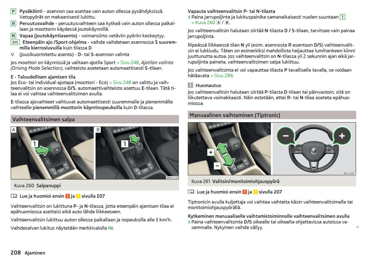 Skoda Kodiaq omistajan kasikirja / page 210