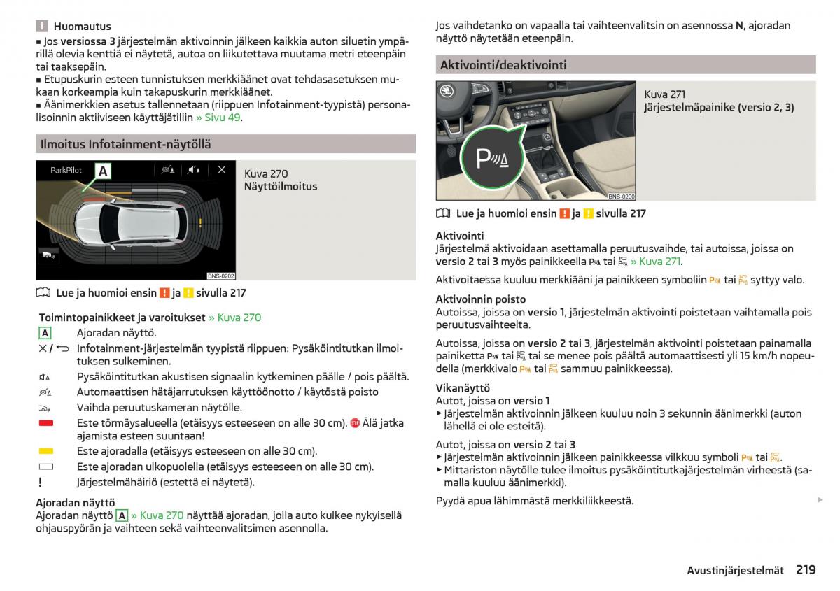 Skoda Kodiaq omistajan kasikirja / page 221