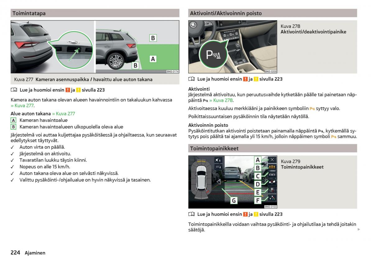 Skoda Kodiaq omistajan kasikirja / page 226