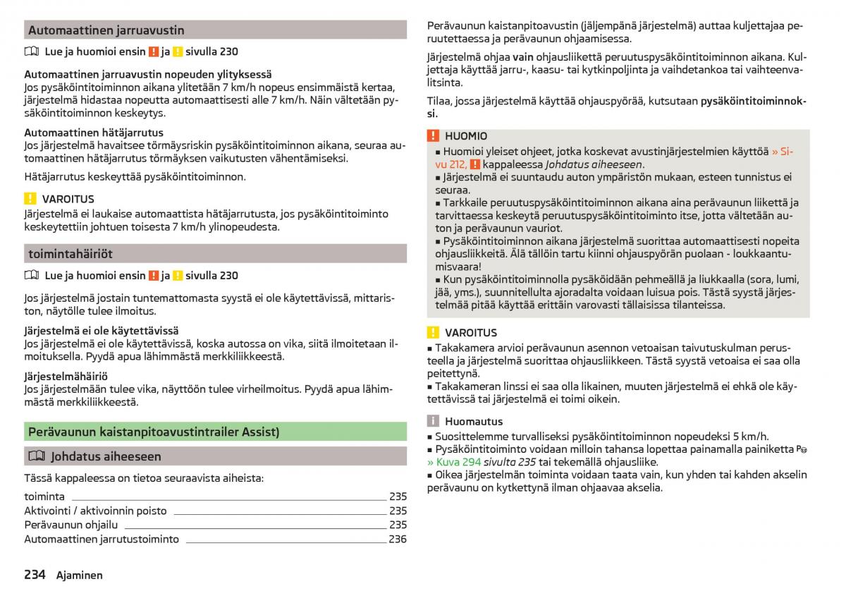 Skoda Kodiaq omistajan kasikirja / page 236