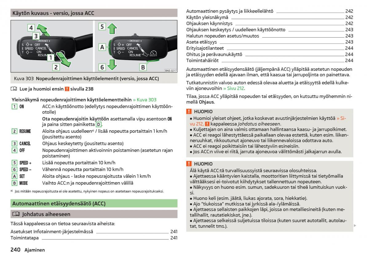 Skoda Kodiaq omistajan kasikirja / page 242