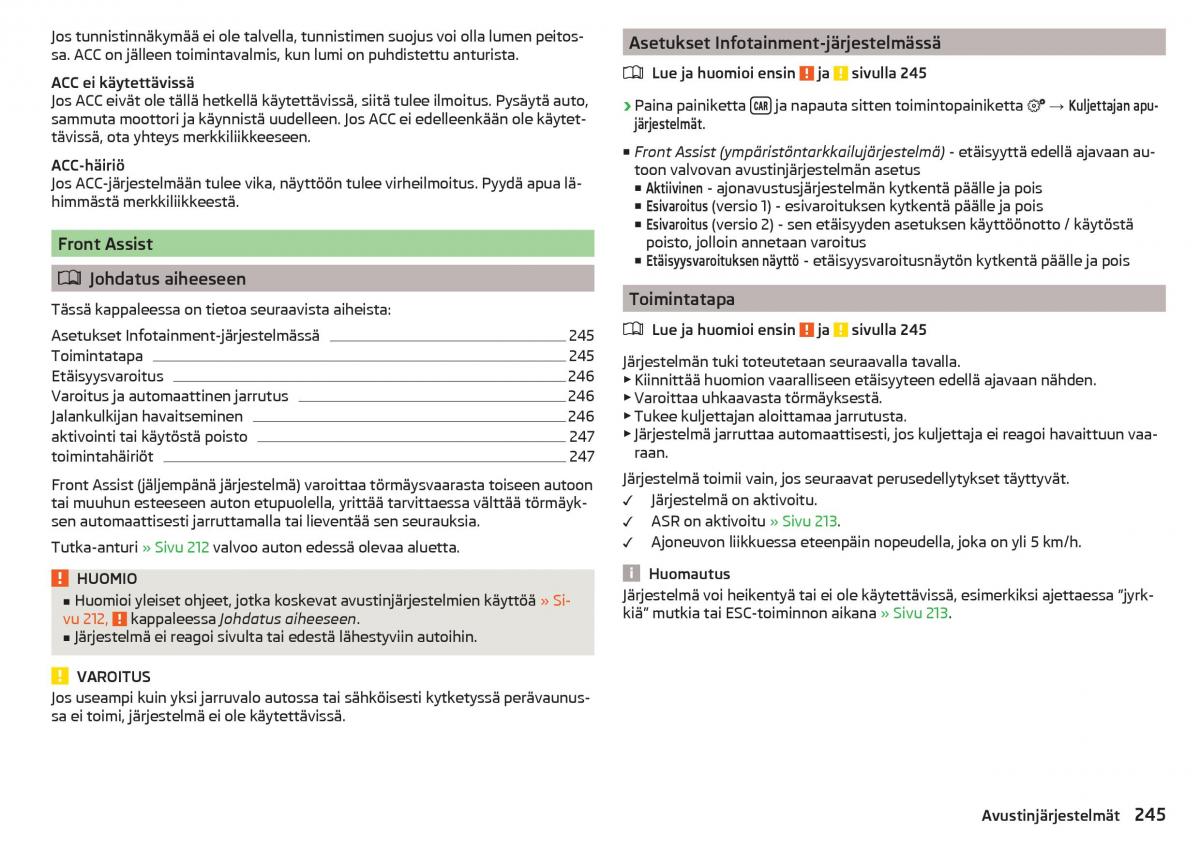 Skoda Kodiaq omistajan kasikirja / page 247