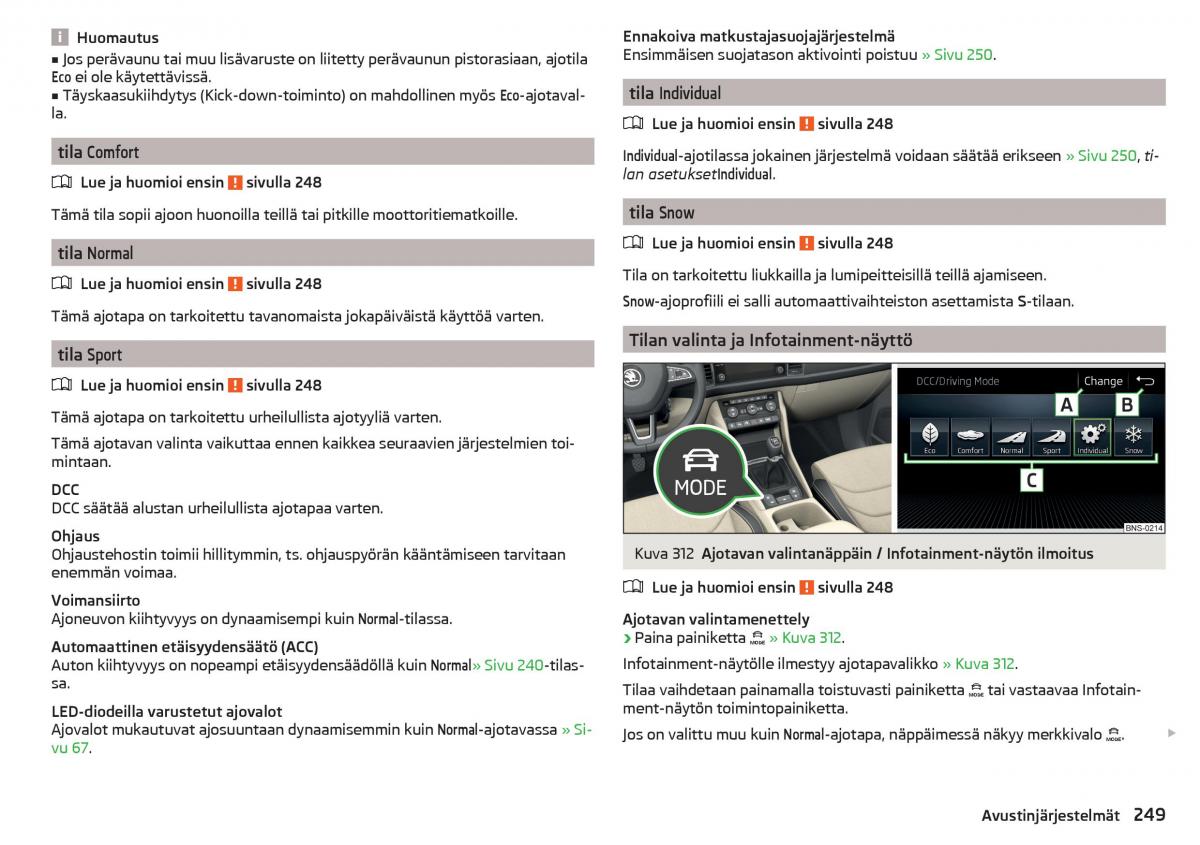 Skoda Kodiaq omistajan kasikirja / page 251