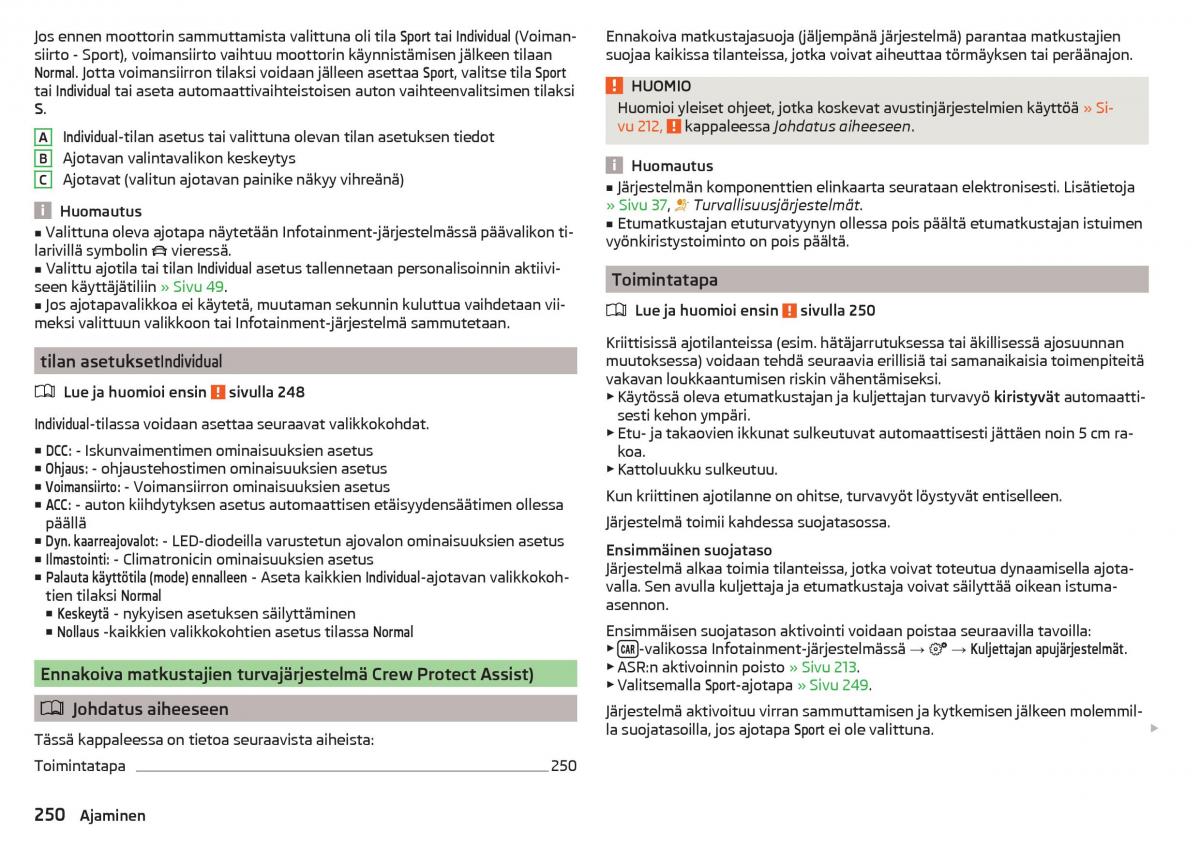 Skoda Kodiaq omistajan kasikirja / page 252