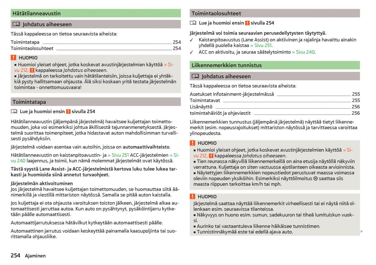 Skoda Kodiaq omistajan kasikirja / page 256