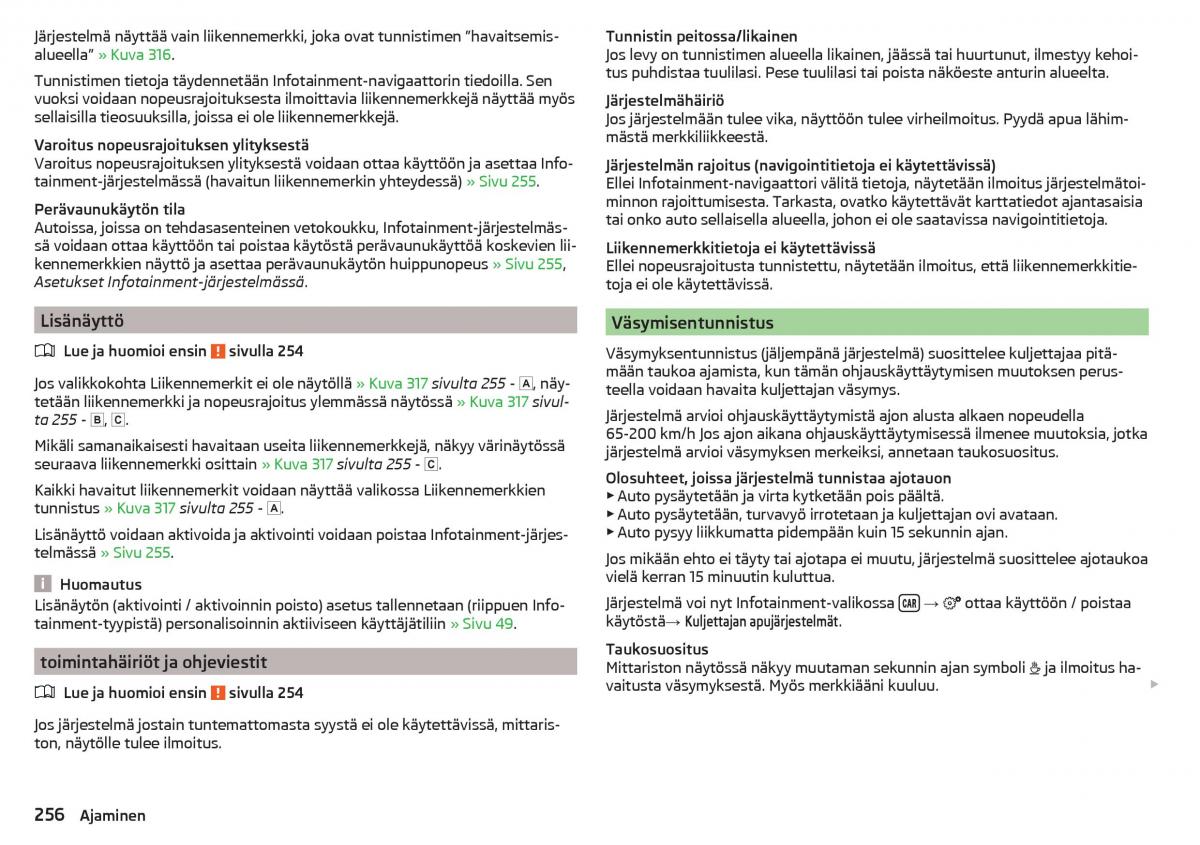 Skoda Kodiaq omistajan kasikirja / page 258