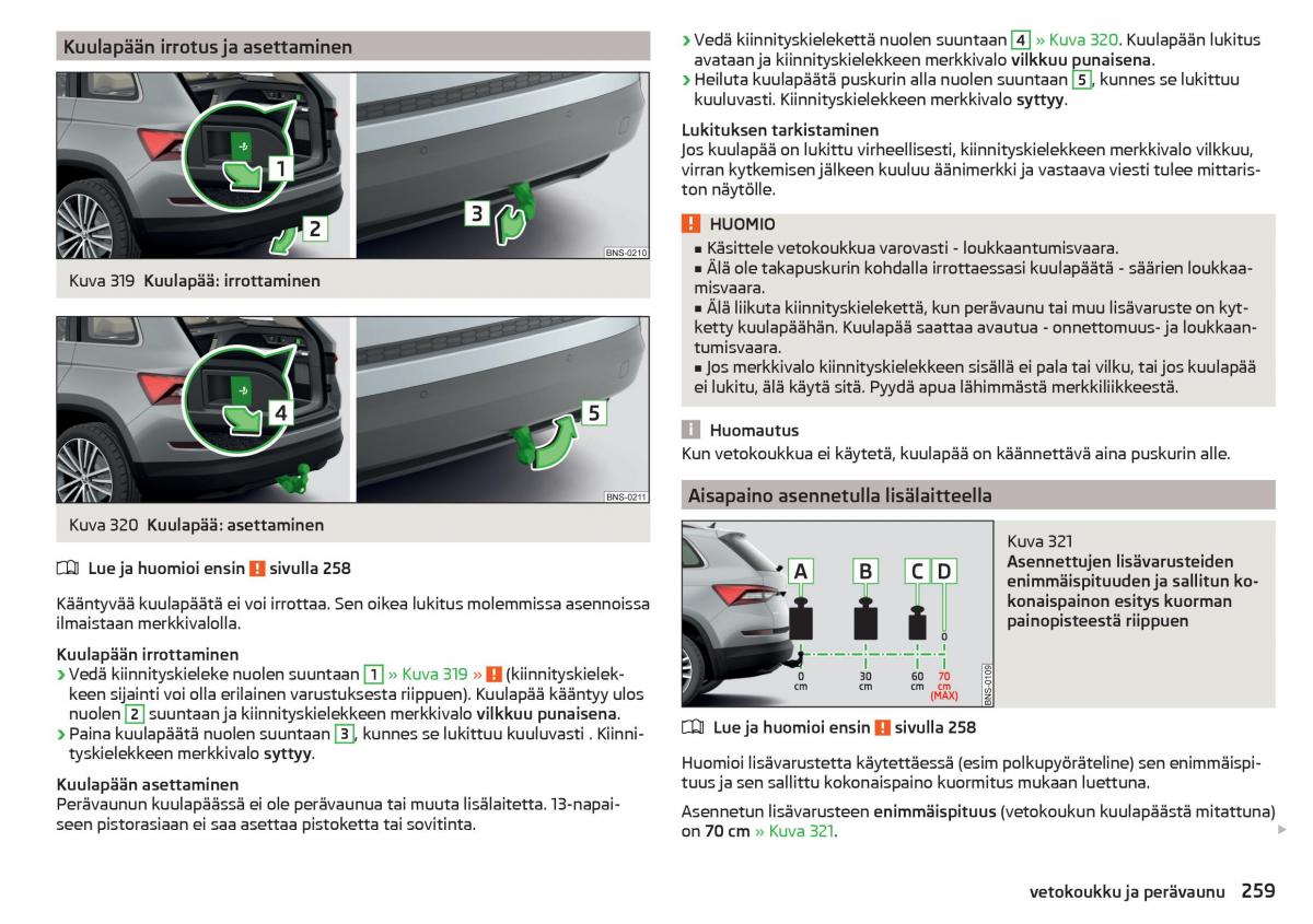 Skoda Kodiaq omistajan kasikirja / page 261