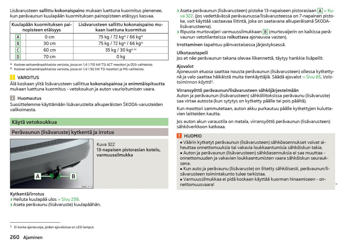 Skoda Kodiaq omistajan kasikirja / page 262