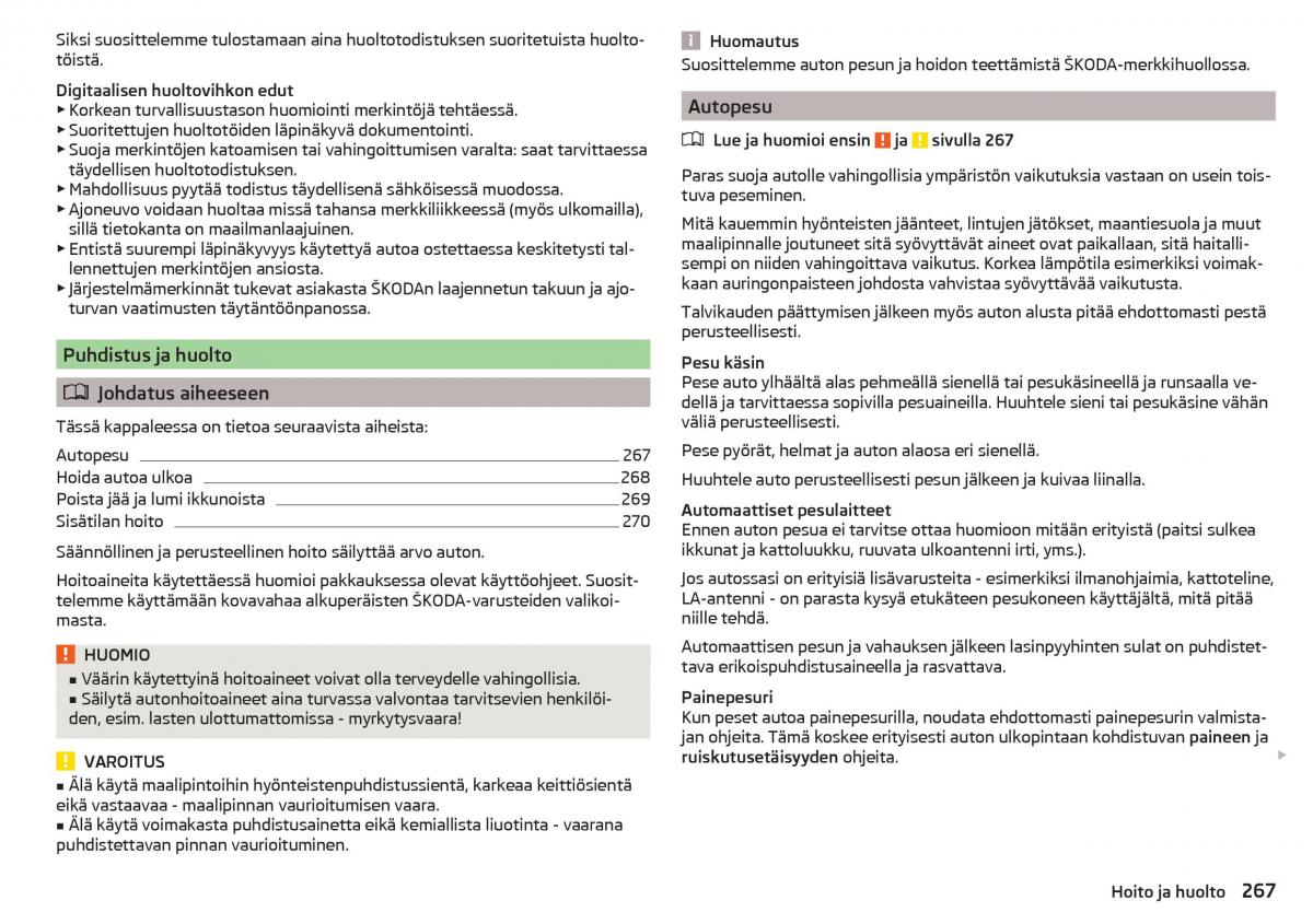 Skoda Kodiaq omistajan kasikirja / page 269