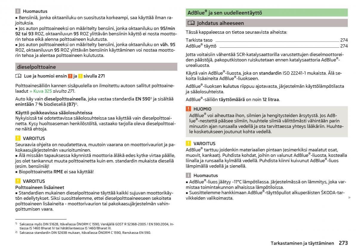 Skoda Kodiaq omistajan kasikirja / page 275