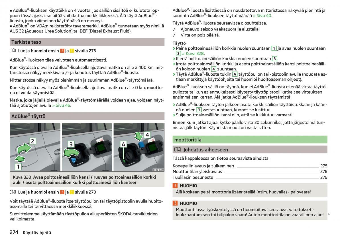 Skoda Kodiaq omistajan kasikirja / page 276