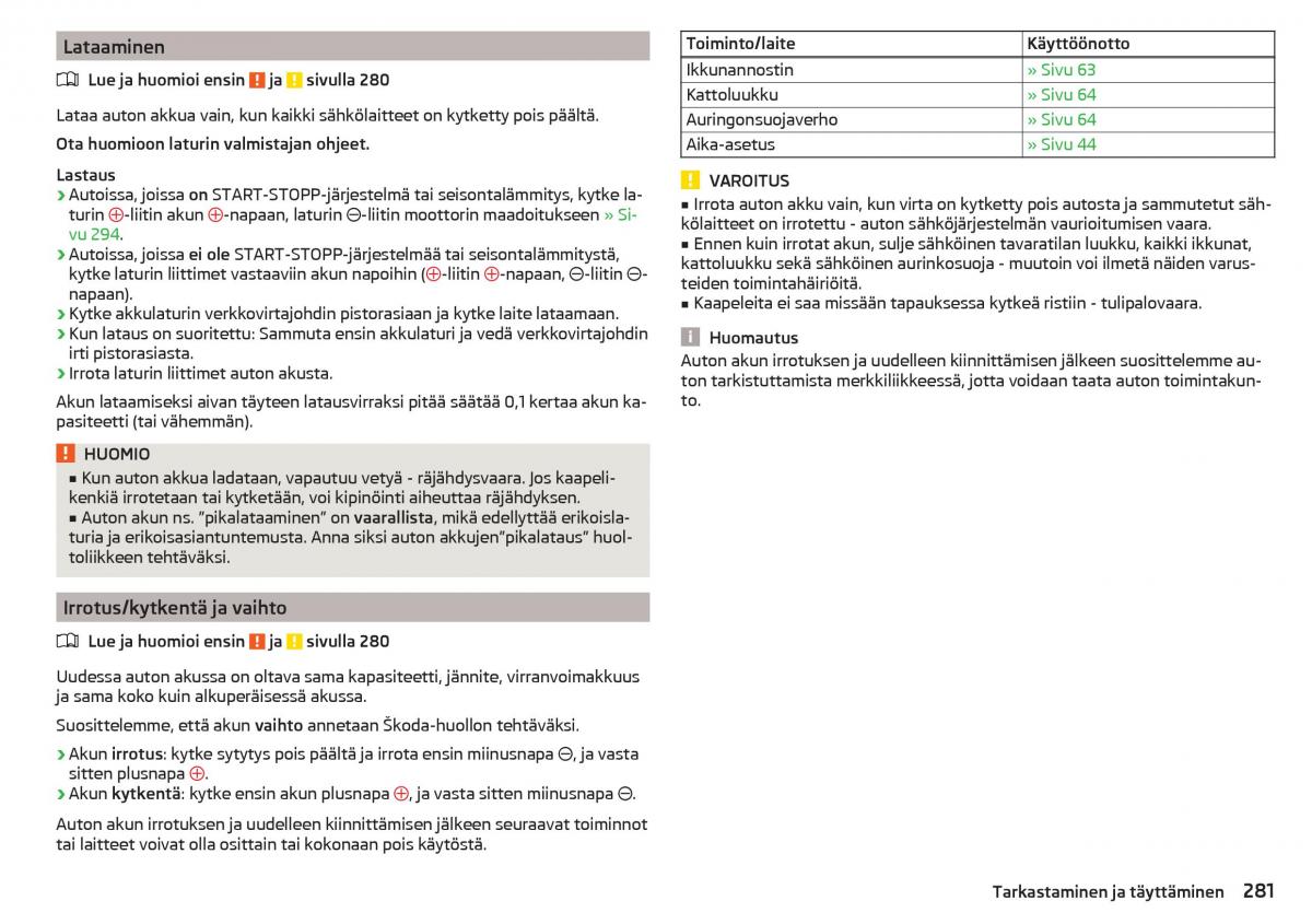 Skoda Kodiaq omistajan kasikirja / page 283