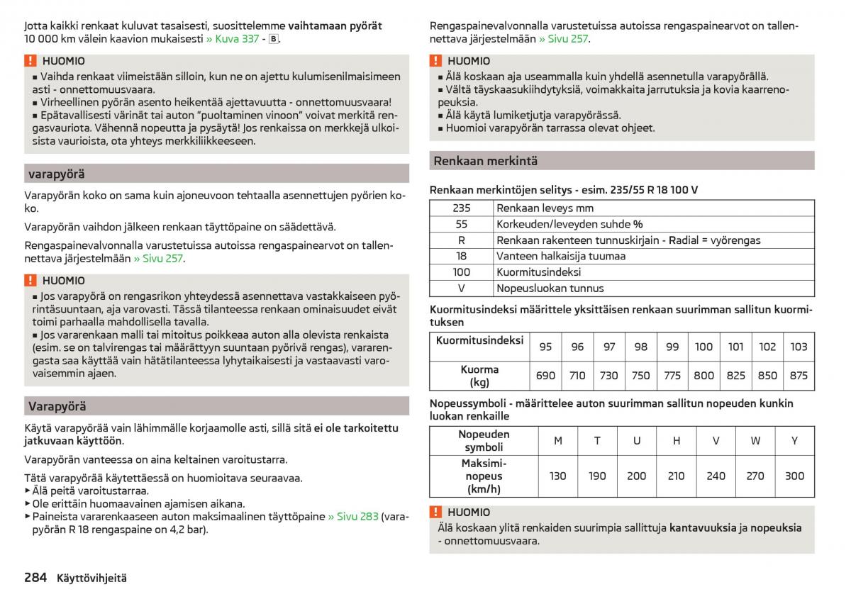 Skoda Kodiaq omistajan kasikirja / page 286