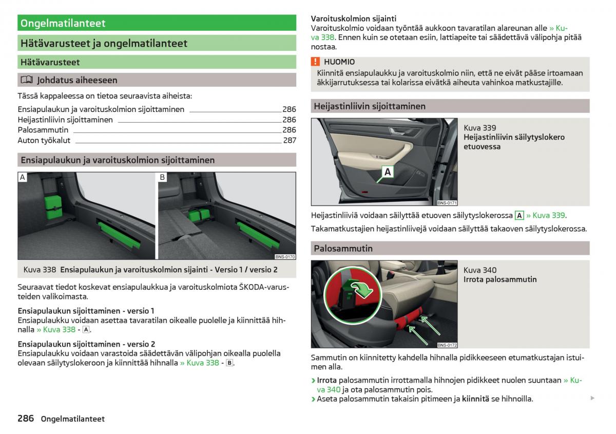 Skoda Kodiaq omistajan kasikirja / page 288